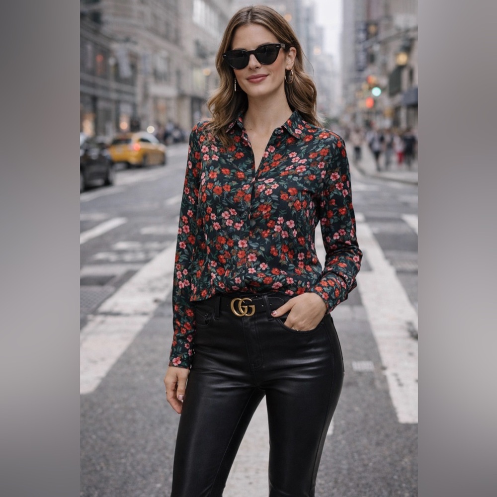 BANANA REPUBLIC SILK FLORAL SHIRT